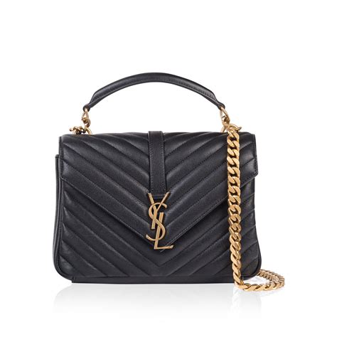 ysl medium college bag black and gold|ysl small college bag.